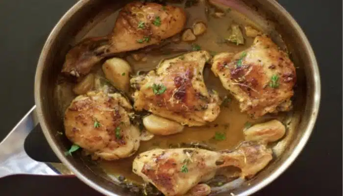 Receita de Frango ao Alho e Limão e Abóbora Caramelada