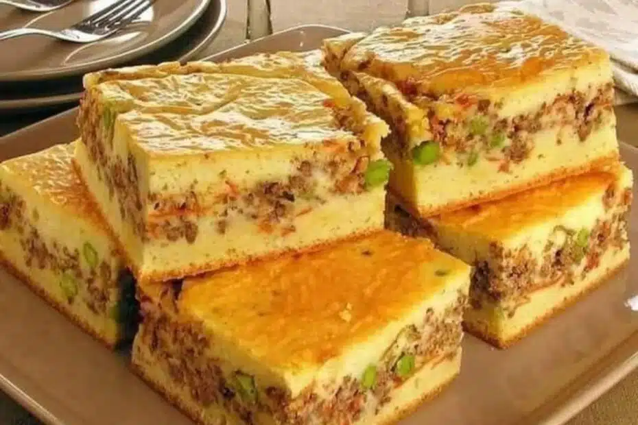 Torta de Carne Moída com Massa de Creme de Leite