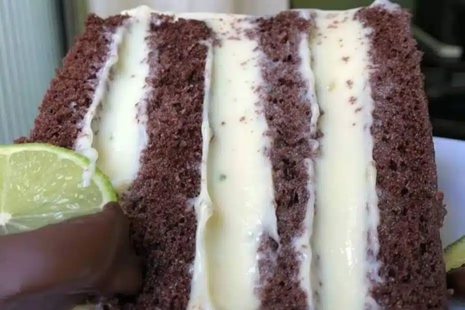 Bolo de Chocolate Recheado com Mousse de Limão