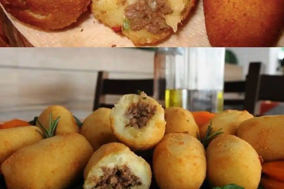 Bolinho de Batata Recheado com Carne Moída