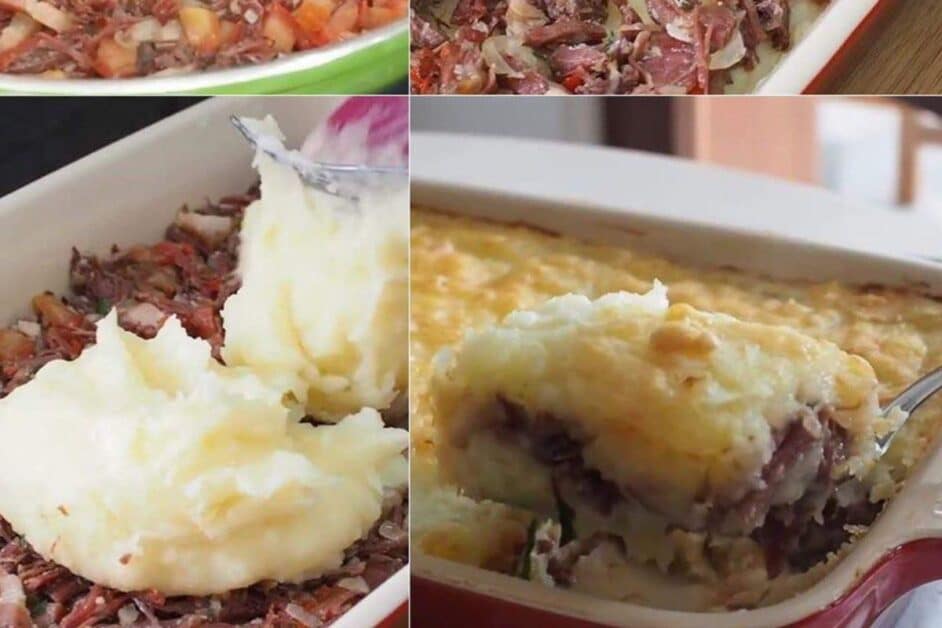 Receita de Escondidinho de Carne Seca com Mandioca