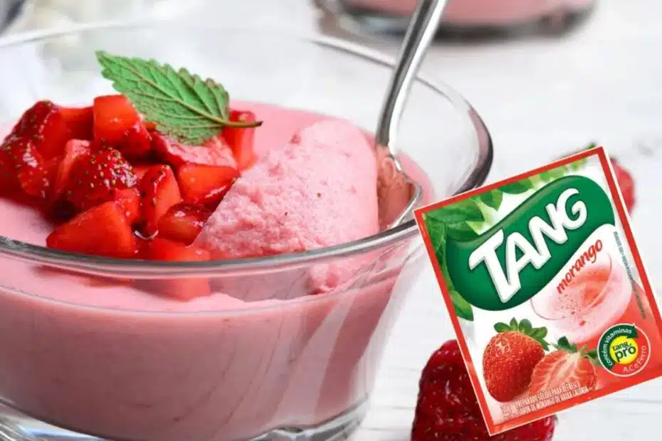 Receita de Mousse de Morango com Tang