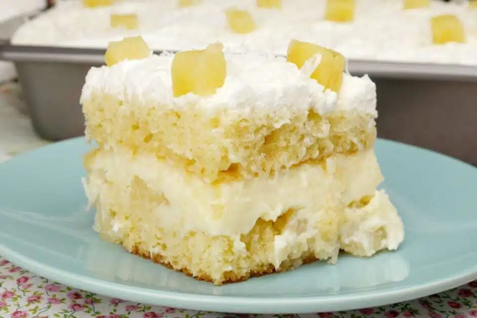 Receita de bolo de abacaxi gelado