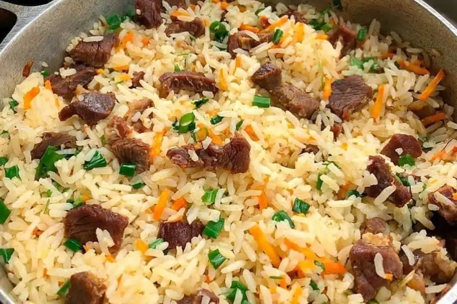 Receita de Arroz com carne de sol
