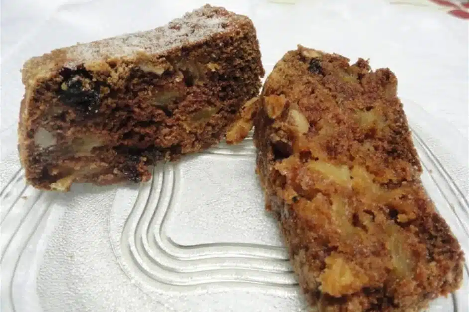 Receita de bolo de maçã com nozes