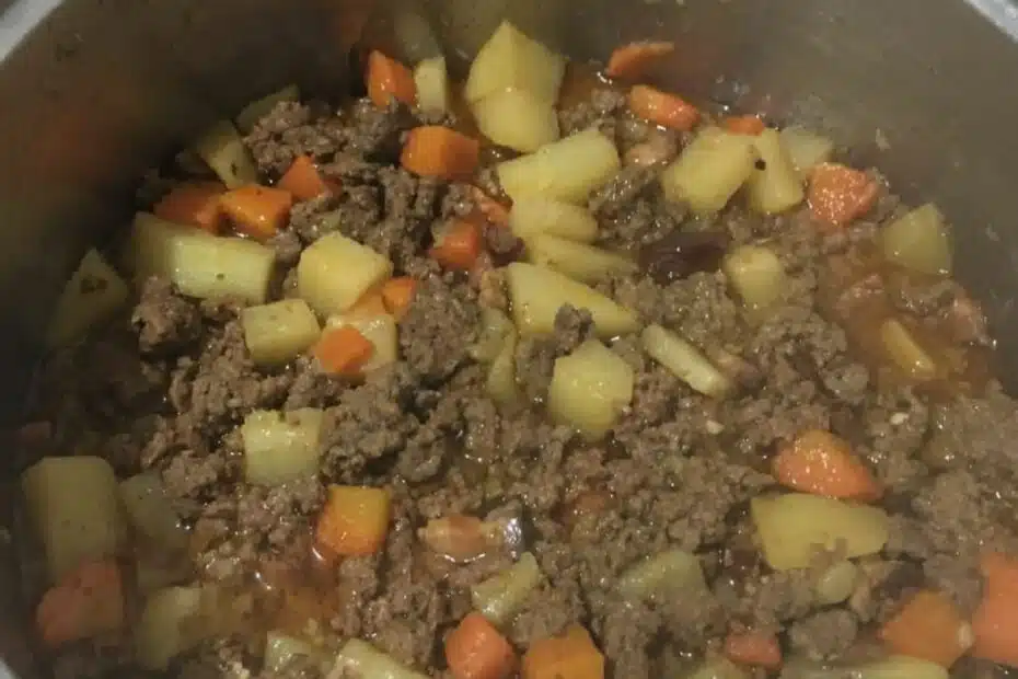 Receita de carne moída com batata e cenoura