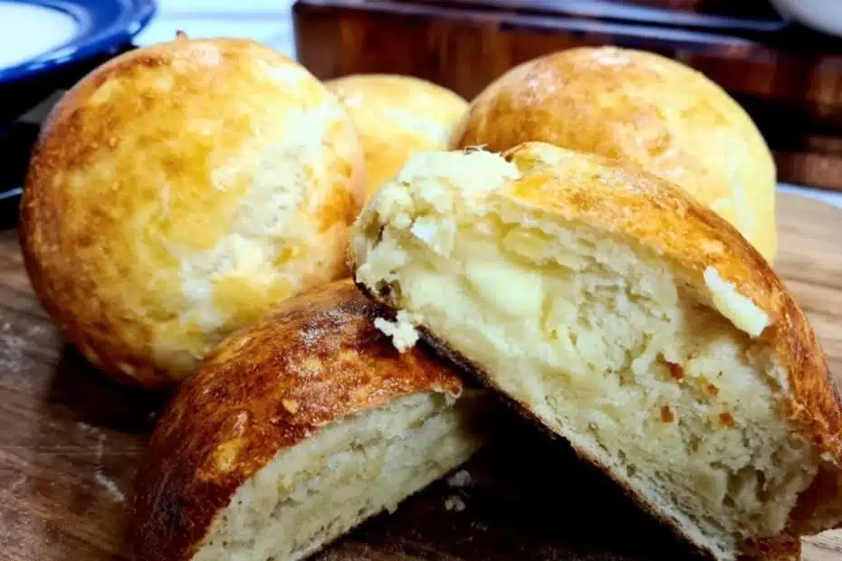 Receita de pão de batata recheado