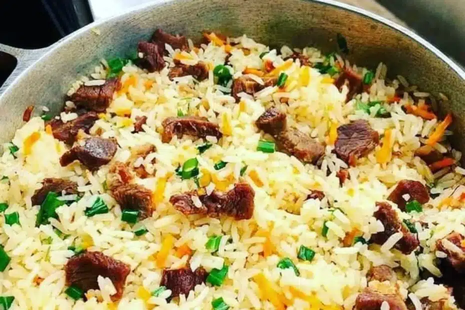 Receita de arroz com carne de sol