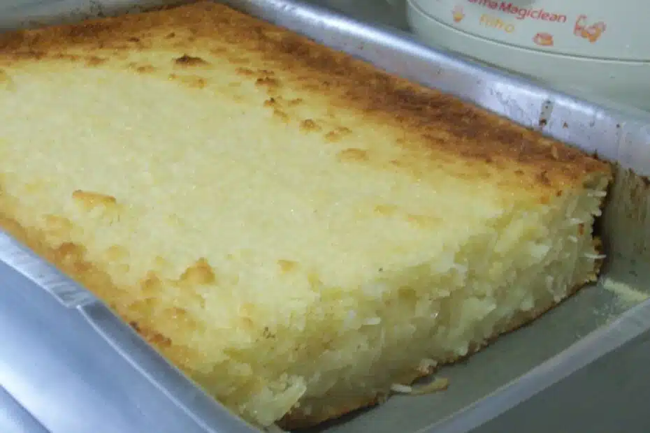 Receita de bolo de macaxeira cremoso