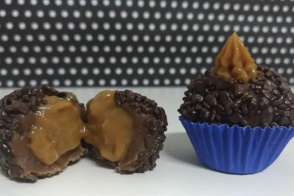 Receita de brigadeiro recheado com doce de leite