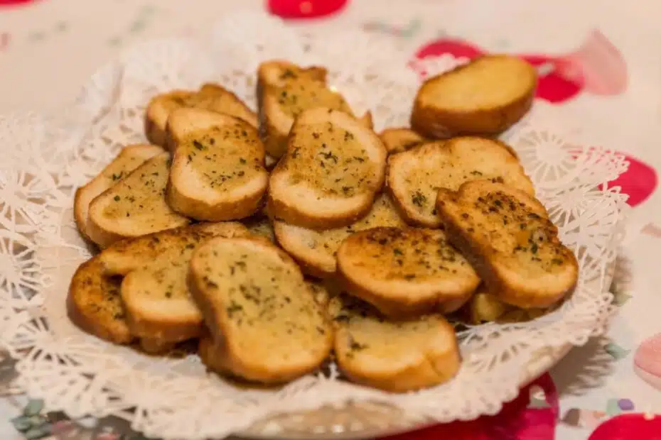 Receita de torradas de alho