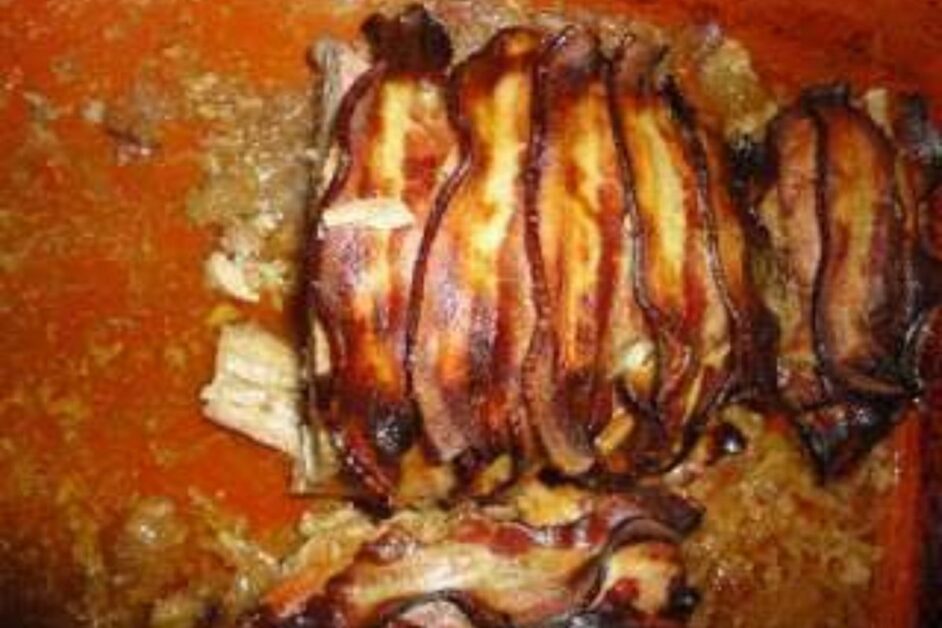 Receita de lombo de porco caramelizado com bacon