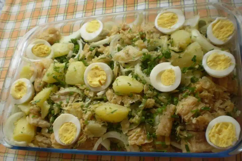 Receita de salada de bacalhau