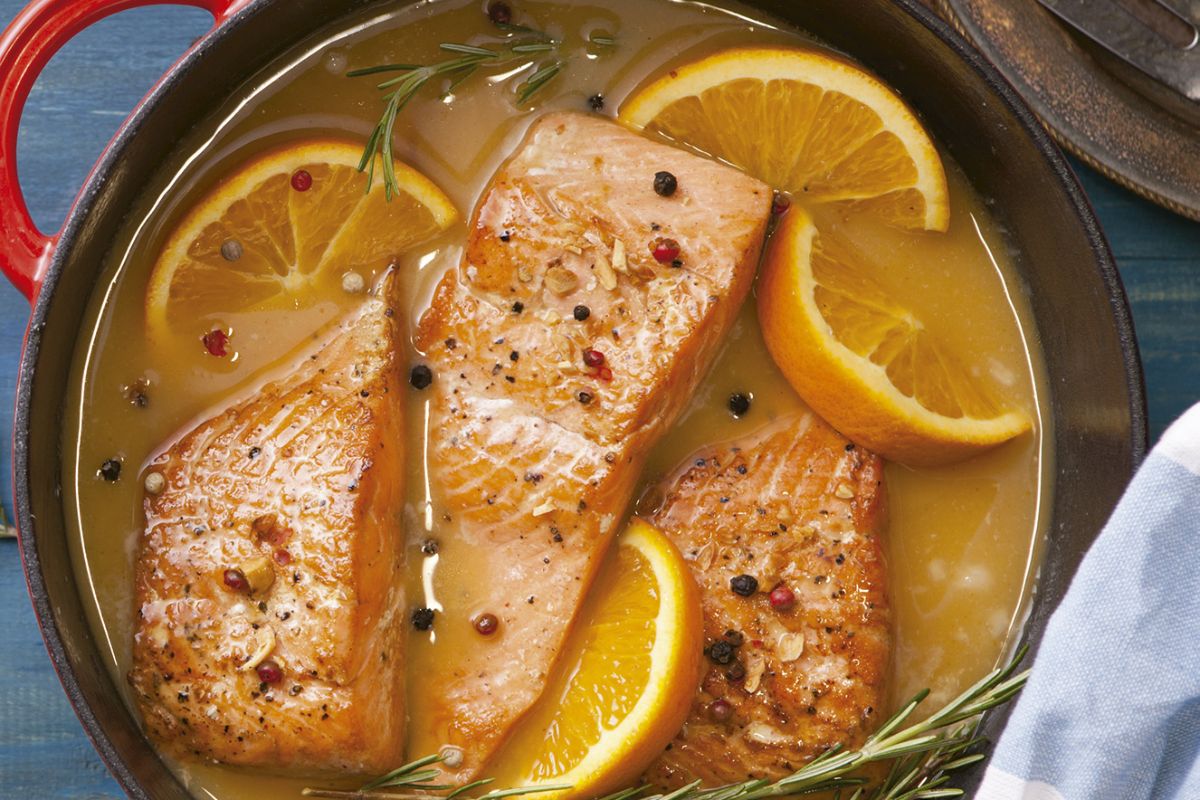Salmão ao Molho de Laranja Delicioso