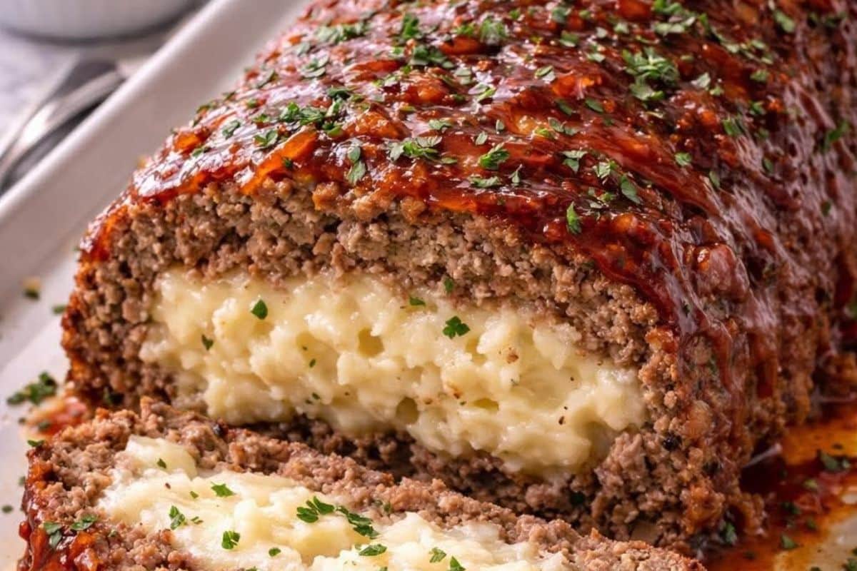 Bolo de Carne Recheado com Purê Bem Suculento e de Dar Água na Boca