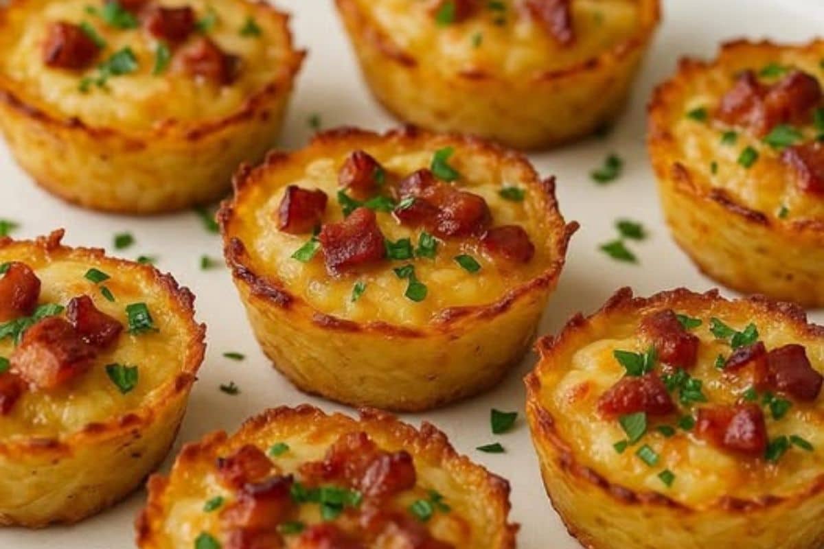 Mini Tortinhas de Batata com Queijo e Bacon simplesmente irresistíveis