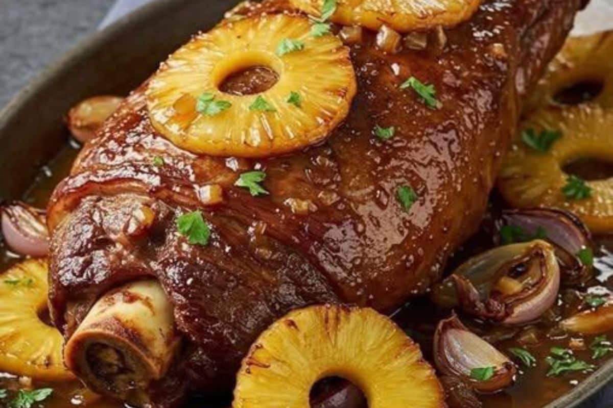 Pernil Assado com Abacaxi Suculento e Festivo que perfuma a casa inteira
