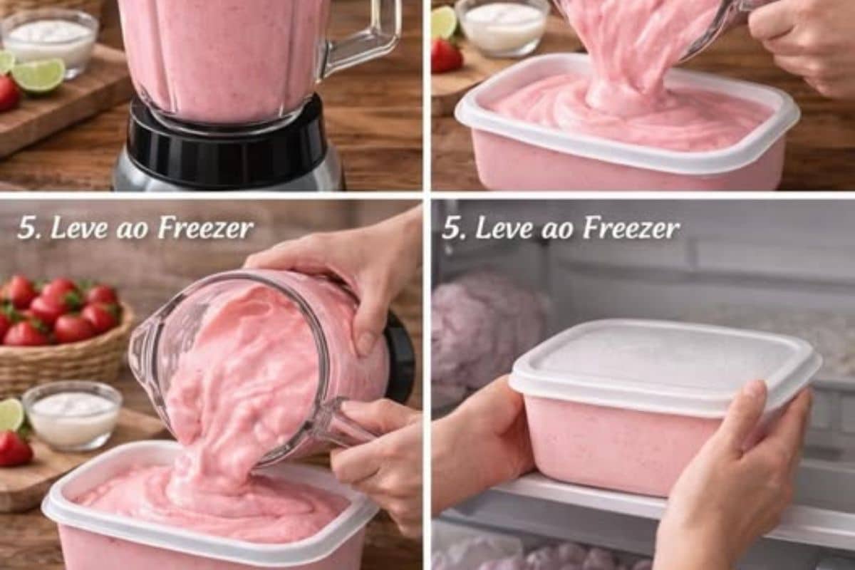 Sorvete de Morango Cremoso dos Sonhos que Derrete no Coração