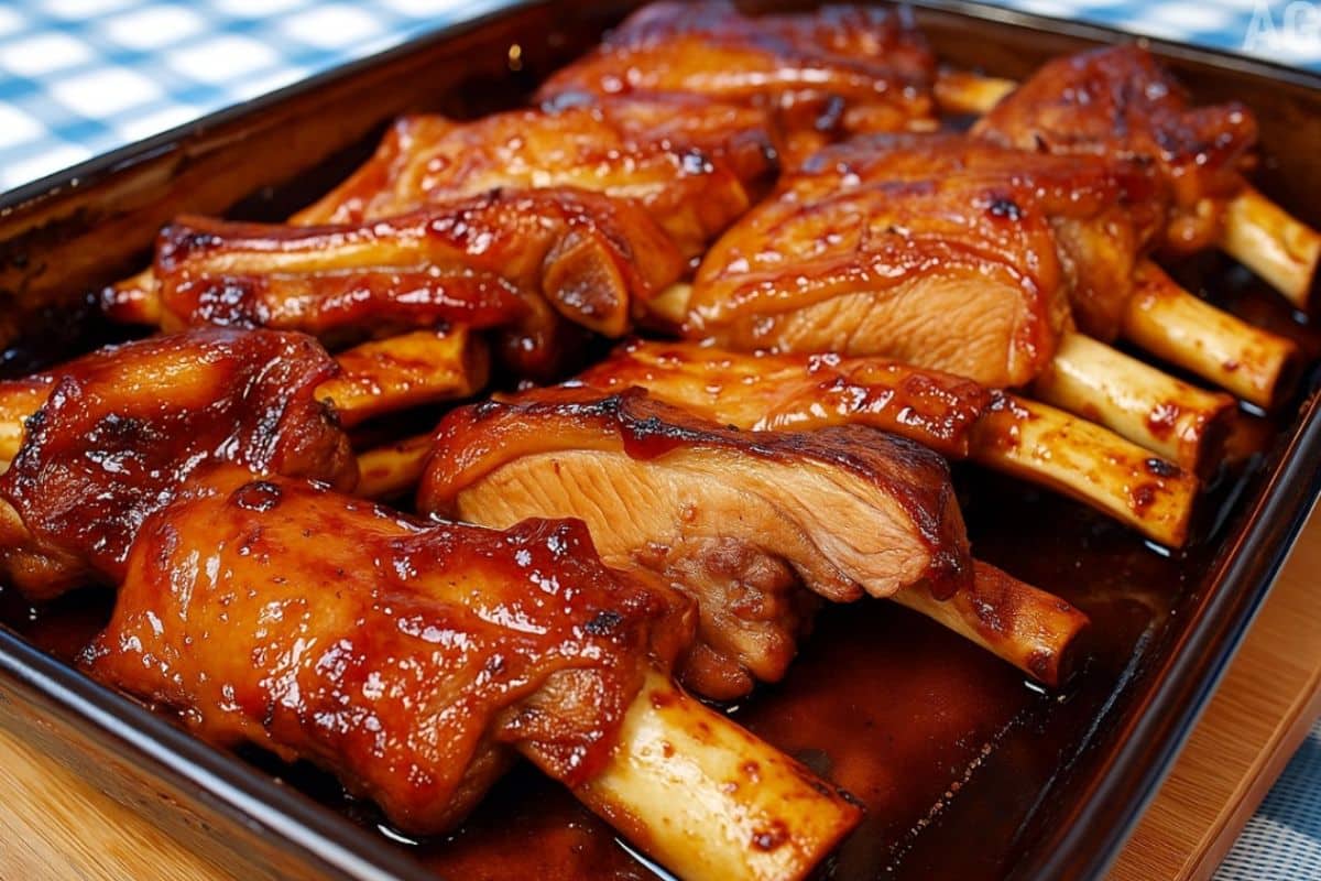 Costelinhas de Porco Assadas com Molho Barbecue de Dar Água na Boca
