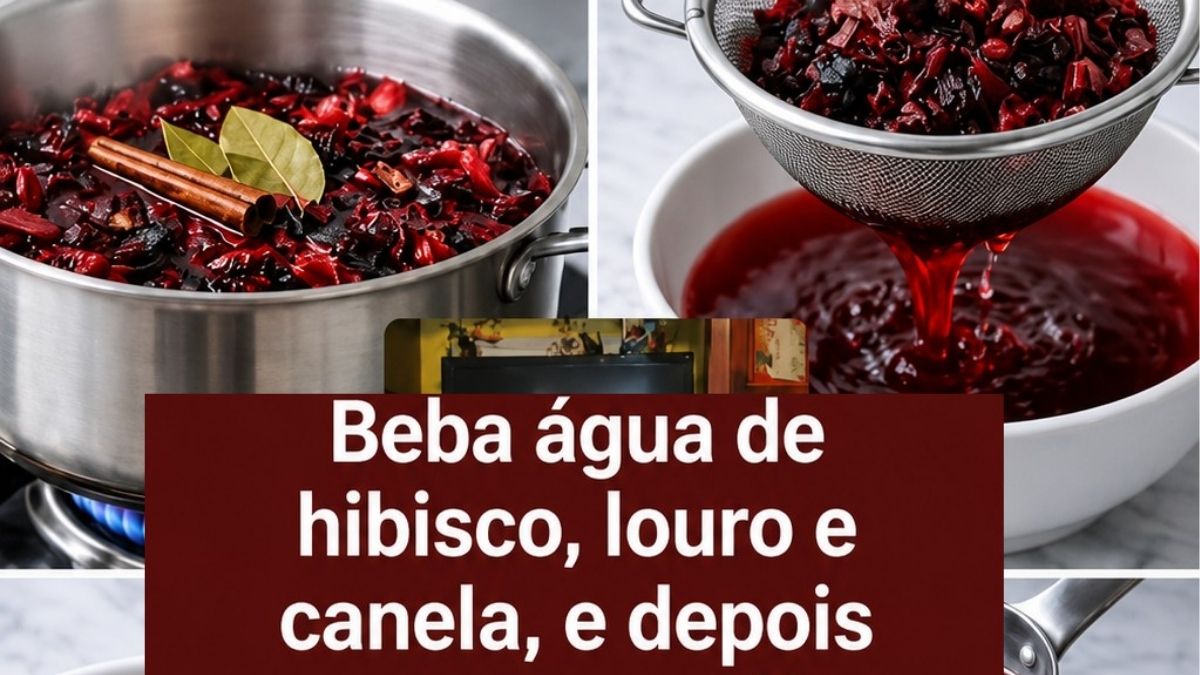 Misturei hibisco com louro e canela e preparei uma água aromática cheia de sabor e benefícios naturais